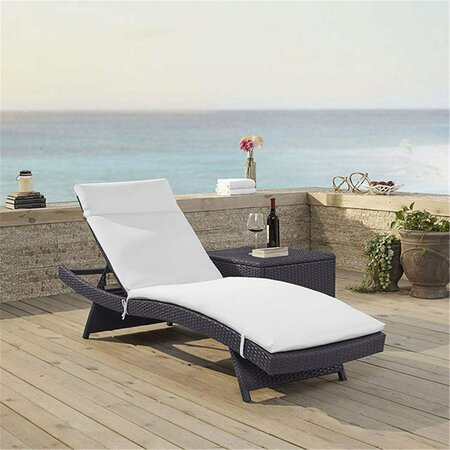 CLAUSTRO Biscayne Chaise Lounge in Brown with Mist Cushion - 17.5 x 79 x 25.75 in. CL3045573